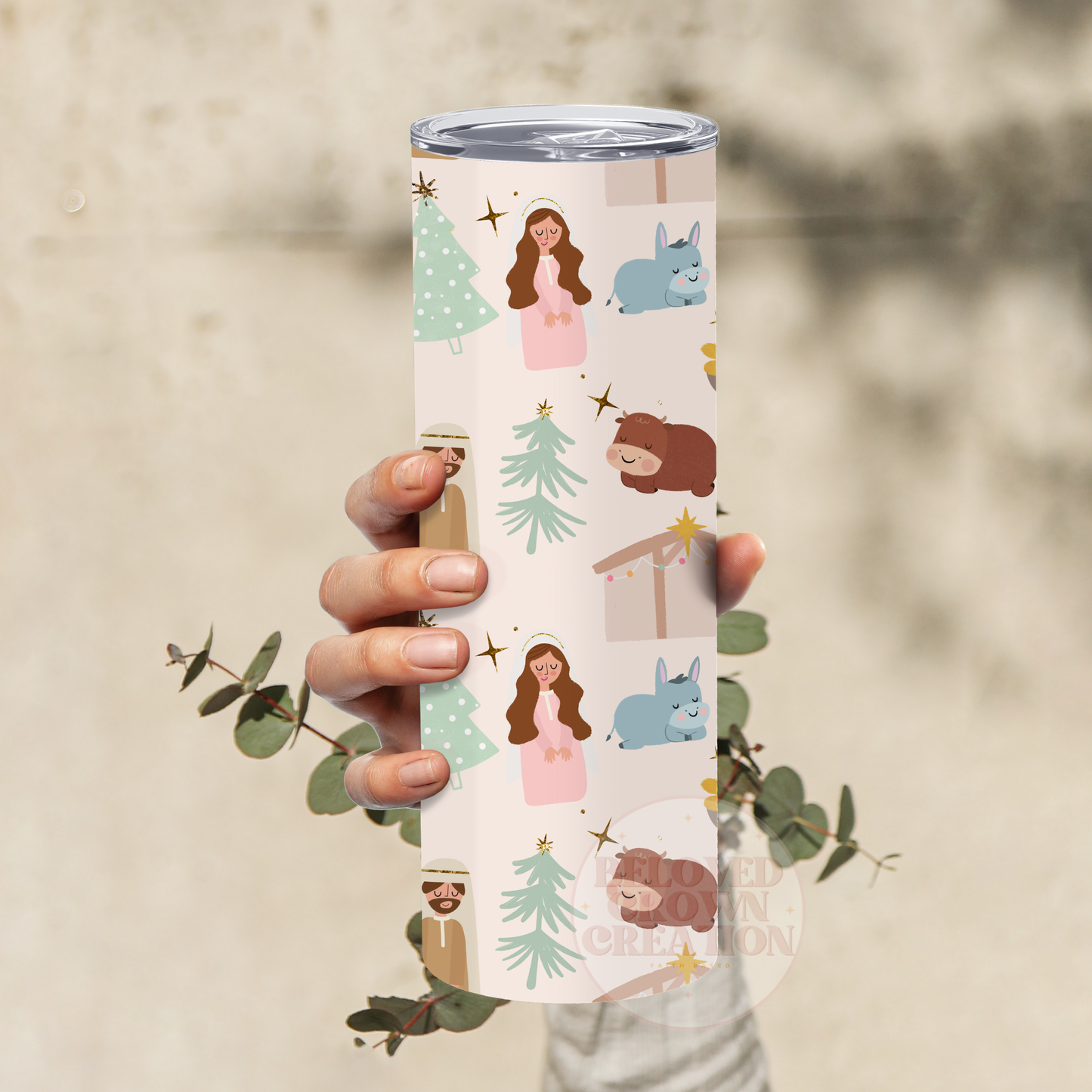 20oz Nativity Neutral tumbler